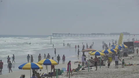 Scenes from a Busy Beach (2 of 5) Stock Footage 48701713