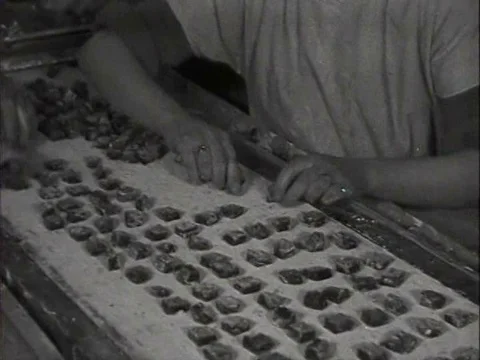 Scenes from a candy factory in 1921. Video stock 74776071