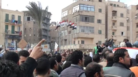 Scenes capturing the protest atmosphere in Cairo streets Stock Footage 114818489