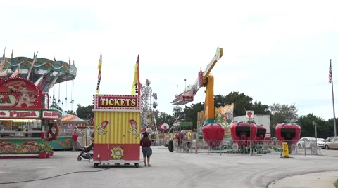 Scenes From Carnival On Overcast Day 스톡 동영상 57326705