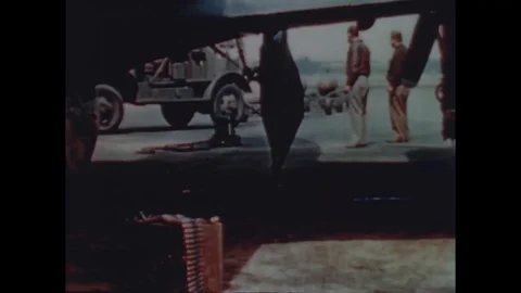 Scenes of crew members check bomb and soldiers are restless at night - 1943 Stock Footage 103588992