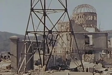 Scenes of damaged tower - 1946 Stock Footage 103372122