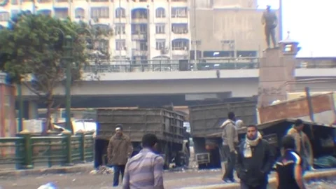 Scenes of Egyptian unity in Tahrir Square Stock Footage 114764822