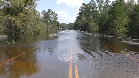 Scenes of flood waters in the streets - 2018 Stock Footage 101897533
