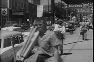 Scenes Of Food Rate Board And Casino Around The Corner Of The City - 1950 Stock Footage