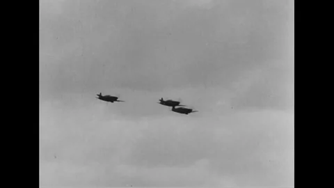 Scenes of German aircraft drop explosive on harbor of Dunkirk - 1940 Stock Footage 103601573