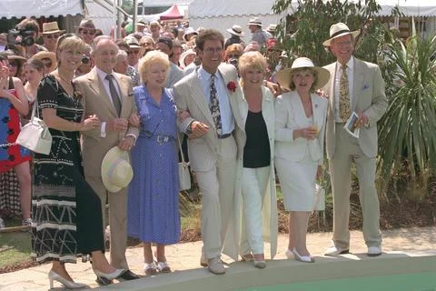 Scenes At The Hampton Court Flower Show With Jill Dando June Whitfield Sir Cliff Stock Photos