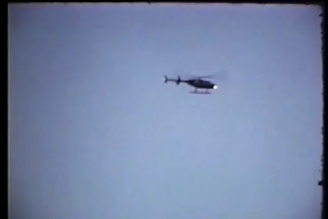 Scenes of helicopter flying and buildings located in the city - 1981 Stock Footage 103603254