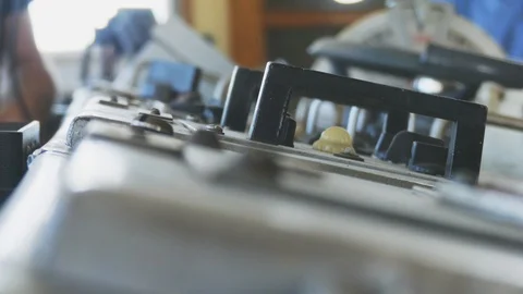 Scenes inside the control room of the bridge of a ship. Navigation dashboard  Stock-Footage 114625922