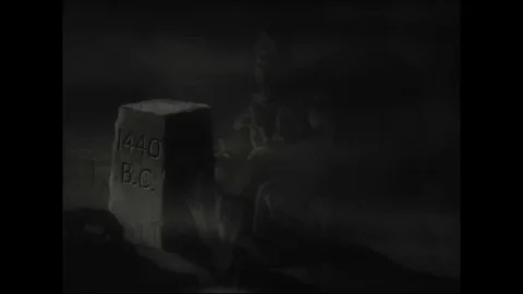 Scenes of Moses received ten commandment and pyramids built - 1944 Stock Footage 83714006
