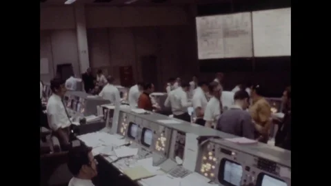 Scenes of NASA control room activities d... | Stock Video | Pond5