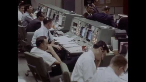 Scenes of NASA control room activities d... | Stock Video | Pond5