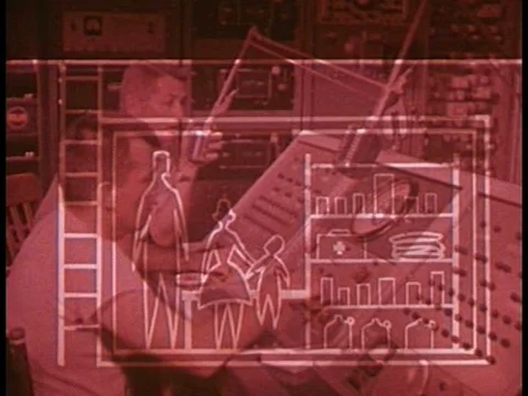 Scenes from a nuclear explosion, and an explanation of initial and residualƒ Video stock 75283581