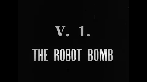 Scenes of opening credits to documentary about the V1 rocket, London Stock Footage 109496462
