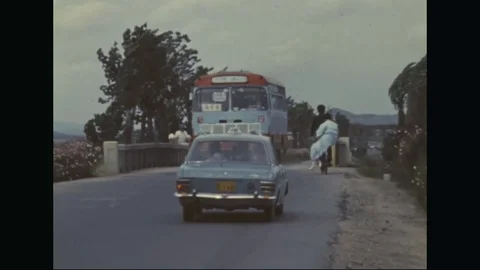 Scenes of overpass and bridge at National Route l - 1970 Stock Footage 97929002