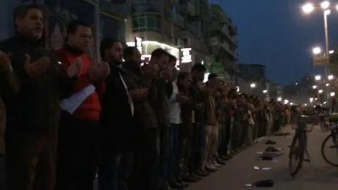 Scenes of public determination in Tahrir Square Stock Footage 114805960