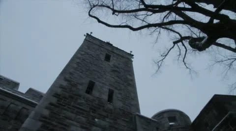 Scenes from Quebec City - walking under the Quebec city gate Stock Footage 21894039
