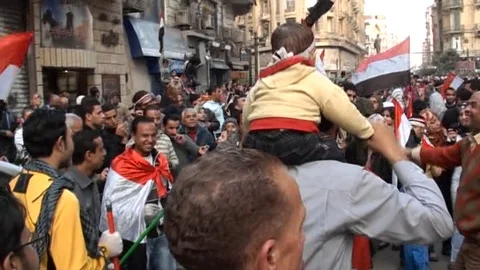Scenes reflecting popular determination in Cairo Stock Footage 114744110