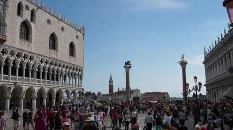 Scenes of the San Marco Piazza in Venice (3 of 5) Stock Footage 32198582