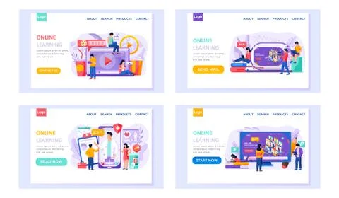 Scenes set about education, training for students, online video tutorial, e イラスト素材