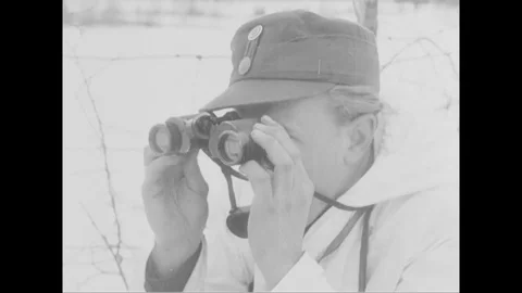Scenes soldiers training in snow filled landscape - 1951 Stock Footage 100162487