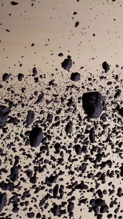 Scenes of space with a large number of asteroids floating in dark surroundings Stock Footage 337896048