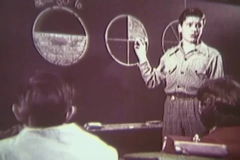Scenes of student explaining math and science in the class - 1954 Stock Footage 112161663