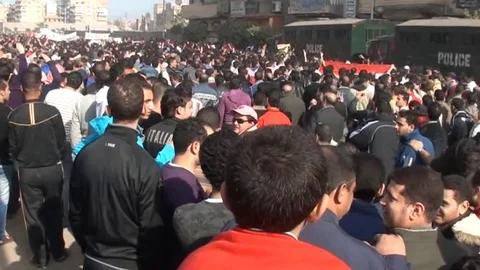 Scenes from Tahrir Square during Egypt's January 25 Revolution Stock Footage 114848187