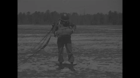 Scenes of Training And Duties of US Army Parachute Riggers - 1967 Video stock 118316204