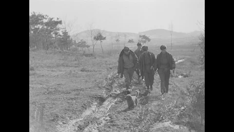 Scenes of U.S. generals inspect terrain in jeep Stock Footage 109494714