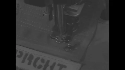 Scenes of various sewing machine used during training of Parachute Riggers- 1967 스톡 동영상 118316227