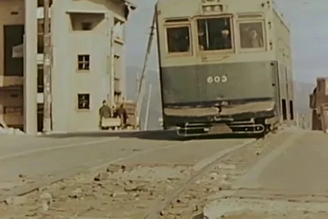 Scenes of vehicles passes through damaged bridge - 1946 Stock Footage 103372355