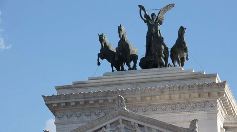 Scenes of the Victor Emmanuel Monument in Rome (6 of 9) Stock Footage 32206907