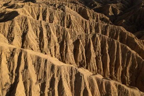 Scenic abstract patterns of a desert-like landscape of Ak-Say canyon Stock Photos