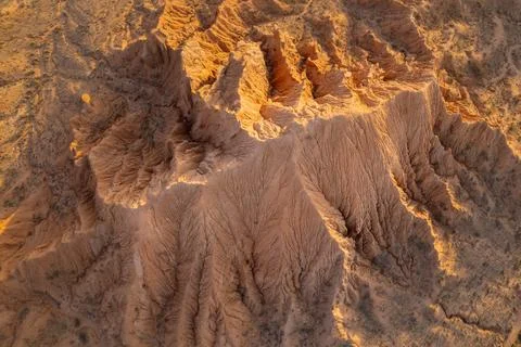 Scenic abstract patterns of a desert-like landscape of 'Mars' canyon Stock Photos