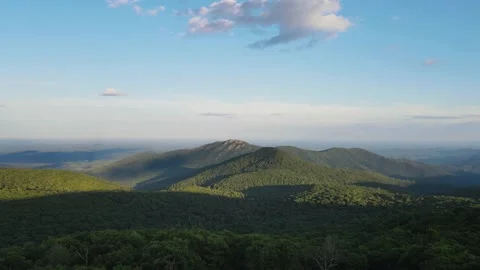 Scenic aerial overview of Shenandoah mountains and hills Stock Footage