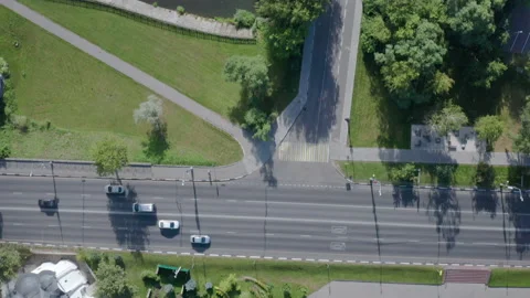 Scenic aerial top down view of street of Sergiev Posad Video stock 138252561