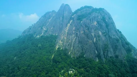 Scenic Aerial View of Mount Parang (Gunung Parang) Historic Geological Formation Stock Footage 92889341