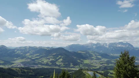 Scenic Alpine Mountain Views in Summer Stock Footage 148181675
