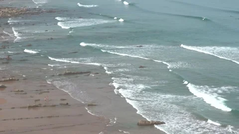 Scenic basque coast flysch cliffs and beach Видео 336506197