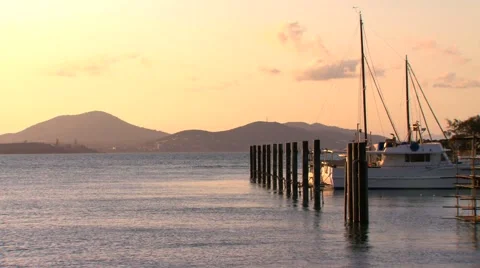 Scenic Bay and Mountains 库存影片 1047666