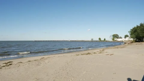 A Scenic Beach With Distant Water Stock Footage 262215367