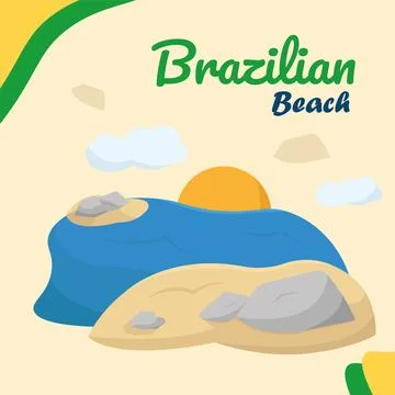 Scenic beach sunset. Vector Stock Illustration