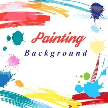 Scenic from brush strokes background Stock Illustration