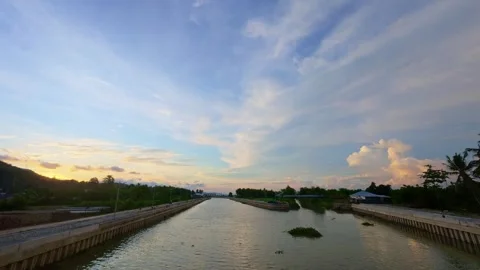 Scenic Canal View at Sunset Video stock 312059328