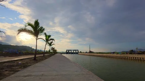 Scenic Canal View at Sunset Stock Footage 312059622