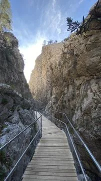 Scenic Canyon Path with Sky View Stock Photos