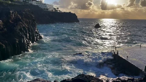 Scenic Cliffs by the Atlantic Ocean Stock Footage 308220684