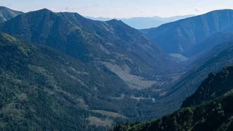 Scenic Clouds Drift Over Tatra Valleys - Summer Time-lapse Stock Footage 308189957