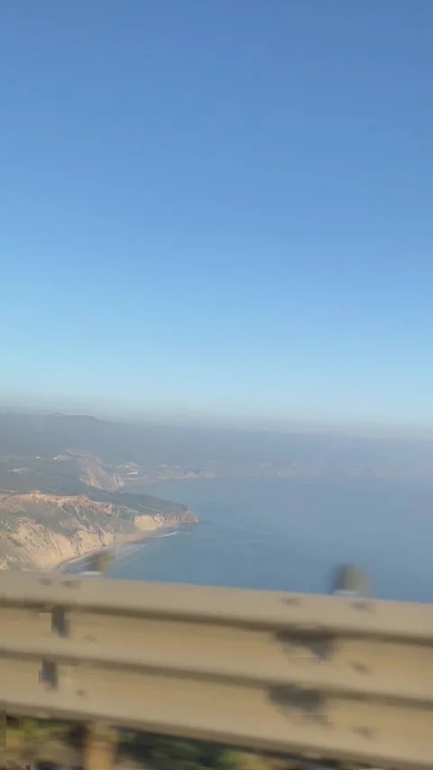 Scenic coastal cliffs and ocean view along the highway in Baja California. Stock Footage 340429304